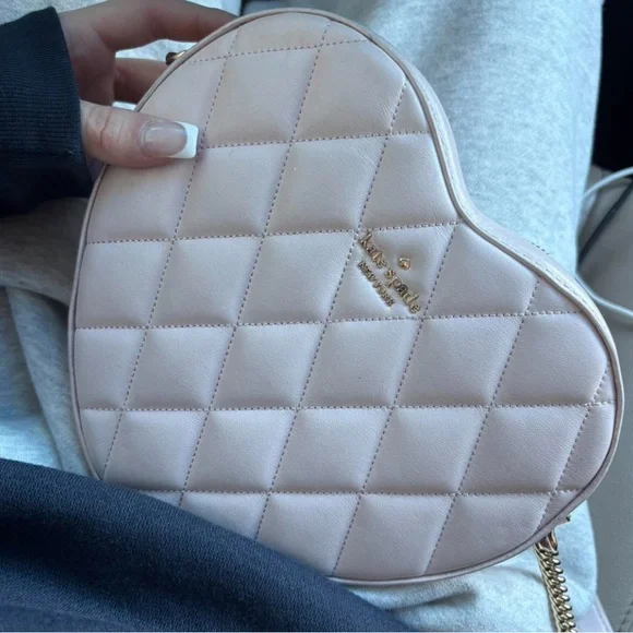 Kate Spade Cream Quilted Heart Crossbody Bag - Picture 3 of 7